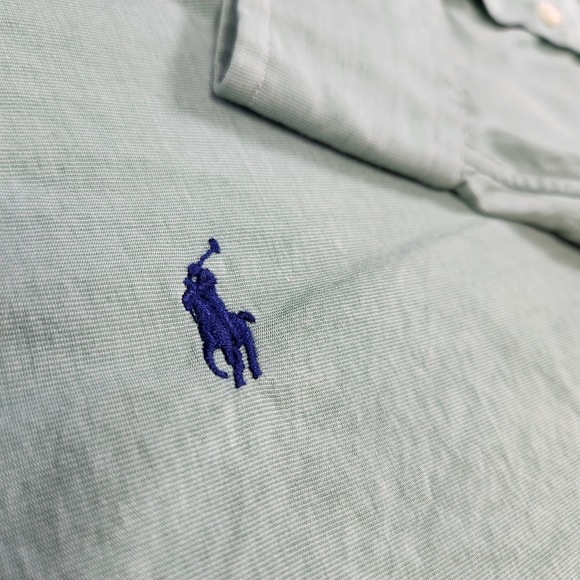 Polo Ralph Lauren Shirt Men XXL Green Lightweight Poplin Button Down Wealth Pony - Picture 3 of 9
